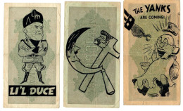 3 Anti-Axis WW2 Allied Propaganda FORGERY Overprint On Genuine 1000 Mark 1922 Banknote VF- (edge Tears) - 1000 Reichsmark