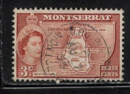 MONTSERRAT Scott # 131 Used - QEII & Map - Montserrat