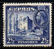 CIPRO - 1934 - EFFIGIE DEL RE GORGIO V E CASTELLO KOLOSSI - USATO - Cyprus (...-1960)