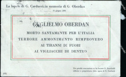 Co46 Cartolina Commemorativa La Lapide Di G.carducci In Memoria Di G.oberdan - Autres & Non Classés