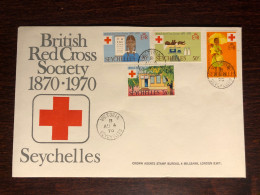 SEYCHELLES  FDC COVER 1970 YEAR RED CROSS HEALTH MEDICINE STAMPS - Seychellen (...-1976)
