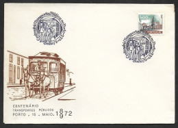 Portugal Cachet Commémoratif Centenaire Tramway Hippomobile Porto Tram Cheval 1972 Event Pmk Horsecar Horse-drawn Tram - Tranvías