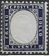 1862 Italia VE II 20c. Indaco Mc MNH Sassone N. 2 - Other & Unclassified