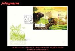 CUBA SPD-FDC. 2016-16 FAUNA. JUTÍAS DE CUBA. HOJA BLOQUE - FDC