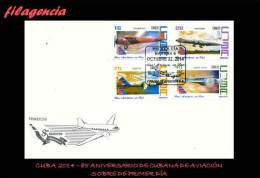 AMERICA. CUBA SPD-FDC. 2014 85 ANIVERSARIO DE CUBANA DE AVIACIÓN. AVIONES - FDC