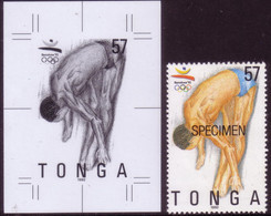 Tonga 1992 Diving - Proof In Black & White  + Specimen - Read Description - Diving