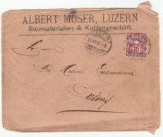 1896 Moser COAL Business COVER Luzern SWITZERLAND To Altdorf Energy Stamps - Otros & Sin Clasificación