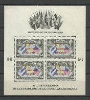 HONDURAS 1949 S/S Michel Block 3 A MNH/MH (stamps Are MNH/**, Block Is MH/*) UPU Weltpostverein - UPU (Unión Postal Universal)