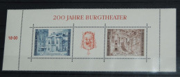 AUSTRIA 1976, Burgtheater 200 Years, Theatre, Music, Mi #B3, Miniature Sheet, MNH** - Theatre