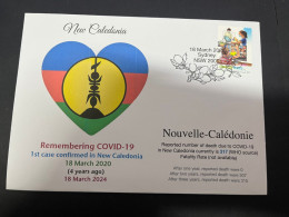 18-3-2024 (3 Y 23) COVID-19 4th Anniversary - New Caledonia (France) - 18 March 2024 (with OZ COVID-19 Stamp) - Maladies