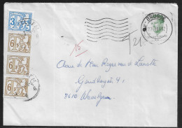 Belgium. Stamps Sc. 1091, J64, J66 On Commercial Letter, Taxed - Postage Due Stamps, Sent From Brugge On 27.03.1984 - Storia Postale