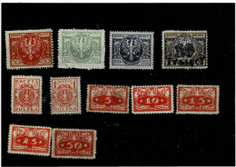 POLONIA ,11 Pezzi MH ,1 Con Doppia Soprastampa ,qualita Buona - Unused Stamps