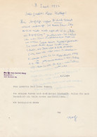 Dr Heinrich Meng German Physician Psychoanalyst 2x Hand Signed Letters - Erfinder Und Wissenschaftler