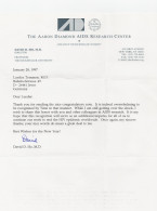 David Ho Taiwan Aids Researcher Virologist Hand Signed Letter - Inventori E Scienziati