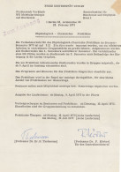 Dr Heinz Tiedermann Berlin German Biologist Chemist Hand Signed Document - Inventori E Scienziati