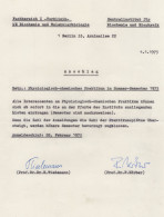Dr Heinz Tiedermann German Physician Biology Chemist Hand Signed Letter - Inventori E Scienziati