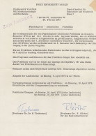 Dr Heinz Tiedermann Berlin German Biologist Chemist Hand Signed Letter - Inventeurs & Scientifiques