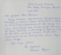 Kasimir Fajans Radioactivity Polish Jewish Chemist Hand Signed Letter - Inventeurs & Scientifiques