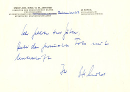 Dr OH Arnold Essen Germany Doctor Psychotropic Drugs Signed Letter - Inventores Y Científicos