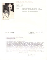 Hans Bennhold German Tubingen Professor Medicine Hand Signed Letter - Inventors & Scientists