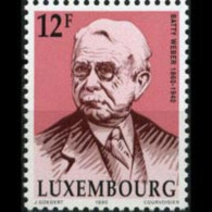LUXEMBOURG 1990 - Scott# 831 Writer Weber Set Of 1 MNH - Neufs