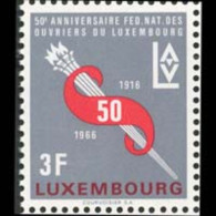 LUXEMBOURG 1966 - Scott# 435 Workers Fed. Set Of 1 MNH - Nuovi