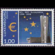LUXEMBOURG 2008 - Scott# 1228 Eurosystem 10th. Set Of 1 MNH - Neufs