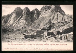 AK Sinai, Links Der Dschebel Musa Und Rechts Râs Es-Safsâf  - Palestine