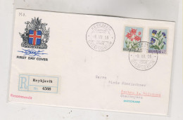 ICELAND 1958 REYKJAVIK Registered FDC Cover To Germany - Covers & Documents