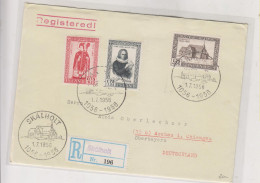 ICELAND 1954 SKALHOLT Registered FDC Cover To Germany - Covers & Documents