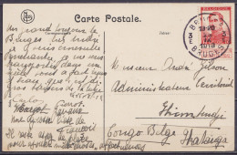 CP Bruges Affr. N°118 Càd BRUGGE /25 IX 1913/ BRUGES Pour Administrateur Terrotorial à KIMBUNDJI Katanga Congo Belge - 1912 Pellens