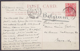 Transvaal - CP Paquebot "Kildonian Castle" Postée à Bord Affr. 1d Càd CAPE COLONY /JA 17 1912 Pour BRUXELLES - Càd Arriv - Transvaal (1870-1909)