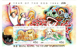 Christmas Island ASC 361MS 1994 Year Of The Dog Opt Hong Kong 94,MNH - Christmaseiland