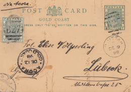 Gold Coast: Postcard 1898 Acora To Lübeck/Germany - Ghana (1957-...)