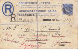 South Africa: 1919: Registered Letter From Pretoria To Java - Then Sydney - Sonstige & Ohne Zuordnung