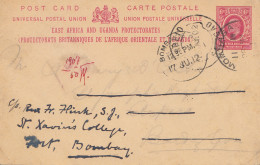 Uganda East Africa: 1912 - Postcard To Bombay/India - Nova Goa - Uganda (1962-...)