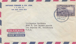 Costa Rica 1955: San Jose - Air Mail To Los Angeles - Costa Rica