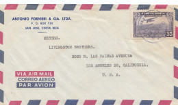 Costa Rica: 195x: Fornieri San Jose To Los Angeles - Costa Rica