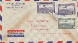 Costa Rica: 1955 Air Mail San Jose To Köln - Costa Rica