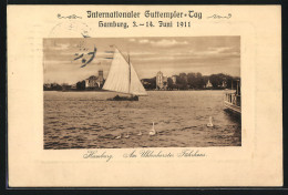 AK Hamburg, Int. Guttempler-Tag 1911, Partie Am Uhlenhorster Fährhaus, Segelboot, Anti-Alkohol  - Santé
