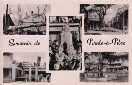 Real Photo Multi Vues Pointe Pitre Paquebot " Colombie " , Rue Gambetta , Place Victoire , Monument Morts Cantalen - Pointe A Pitre
