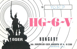 QSL Card HUNGARY Radio Amateur Station Eger HG6V Y03CD Geza - Radio Amateur