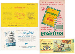 Lot De 4 Buvards (38) PHILBEE Parachute - POTALUX - POULAIN - PREMINES Avec Défauts :taches, Pliures,déchirures Etc. Etc - Colecciones & Series