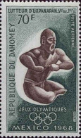 Bénin Dahomey Avion N** Yv: 91 Mi:362 Jeux Olympiques De Mexico Lutteur - Benin – Dahomey (1960-...)