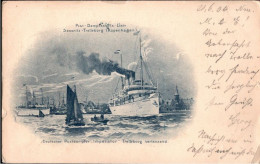 ! Alte Ansichtskarte Postdampfer Imperator, Sassnitz - Trelleborg, Schiffspoststempel, 1904, Ostsee - Steamers