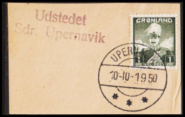 1950. GØRNLAND. Christian X And Polar Bear. 1 Øre On Small Piece Cancelled UPERNAVIK 10-10-1950... (Michel 1) - JF543521 - Used Stamps