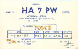 QSL Card HUNGARY Radio Amateur Station HA7PW Y03CD Dan - Radio Amatoriale