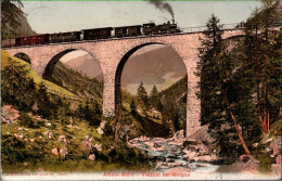 ! 1903 Alte Ansichtskarte Albulabahn, Schweiz, Viadukt Bei Bergün, Dampflok, Silvaplana - Münster I.W: - Treinen