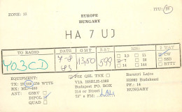 QSL Card HUNGARY Radio Amateur Station HA7UJ Y03CD Lau - Radio Amatoriale