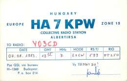 QSL Card HUNGARY Radio Amateur Station HA7KPW Y03CD - Radio Amatoriale